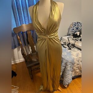 Size 8 gold stretchy Trina Turk gown